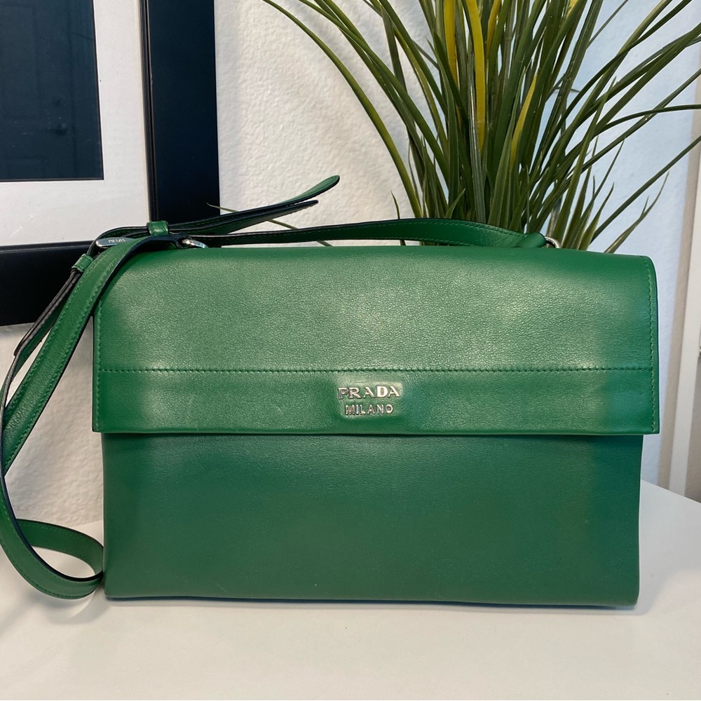 RARE PRADA Runway/AD 2014 Vitello Lux Calf Shoulder/Crossbody Bag COA - Picture 6 of 17